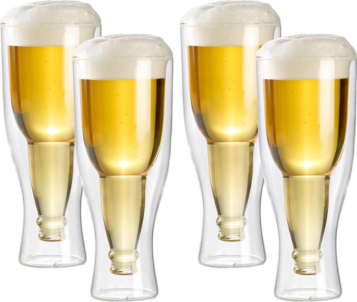 Infactory Set di 4 bicchieri da birra a doppia parete (0.30 l, 4 x)