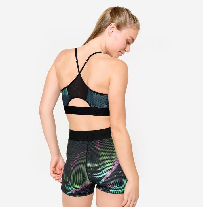 Produktbild Domyos Sport-Bustier Damen schmale gekreuzte Träger leichter Halt - schwarz (L)