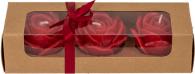 Actual product image Ootb Red candle, rose, set of 3 (3 pcs.)
