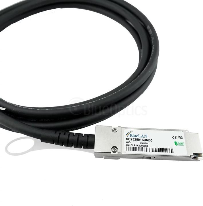 Actual product image BlueLAN Extreme Networks 40G-DACP-QSFPZ5M Compatible DAC QSFP SC252501K0.5M30