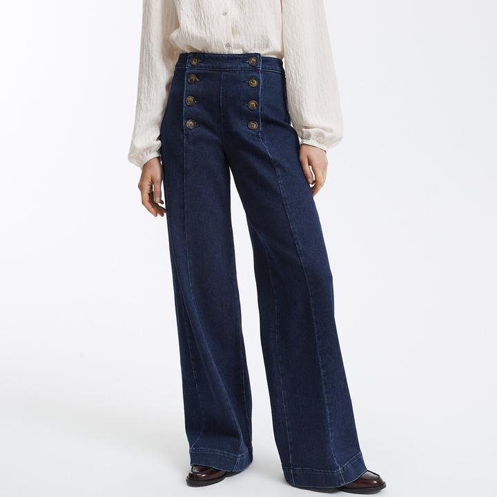 Produktbild La Redoute Collections Weite High-Waist-Jeans mit Hosenklappe (32)