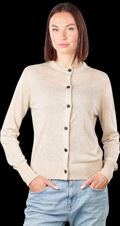 Scotch & Soda Jacquard Trim Cardigan Crew Neck Oatmeal Melan (L)