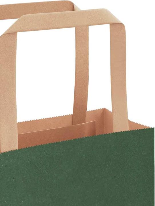 Immagine prodotto VidaXL Sacchetti di carta kraft 50 pezzi con maniglia verde 21x11x36 cm (Borsa da regalo, 50 x)