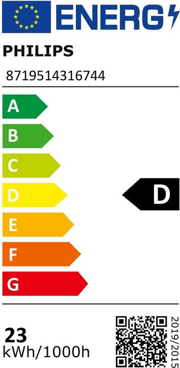 Label énergétique Philips Tube MAS LEDtube VLE UN 1500 mm UO 23W 830 T8 (G13, 23 W, 3400 lm, 1 x, D)