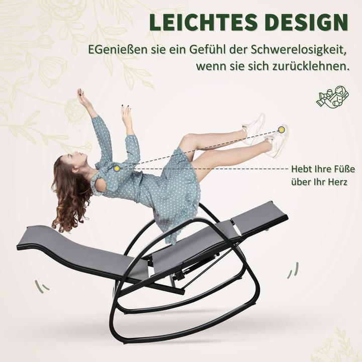 Produktbild Outsunny Schaukelstuhl mit verstellbarer Rückenlehne und Fussstütze (90 cm)