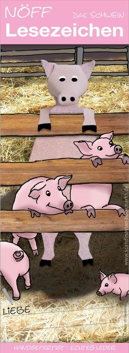 Scandinavian Bookmarks Bookmark pig, in the stable