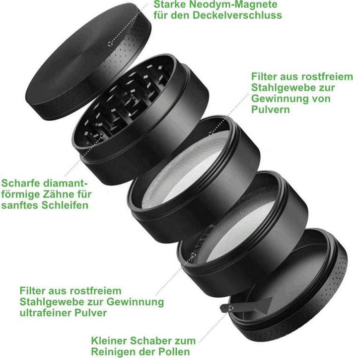 Produktbild Hermex Grinder Kräutermühle Tabakmühle Kräutermahlwerk Kräuter Crusher
