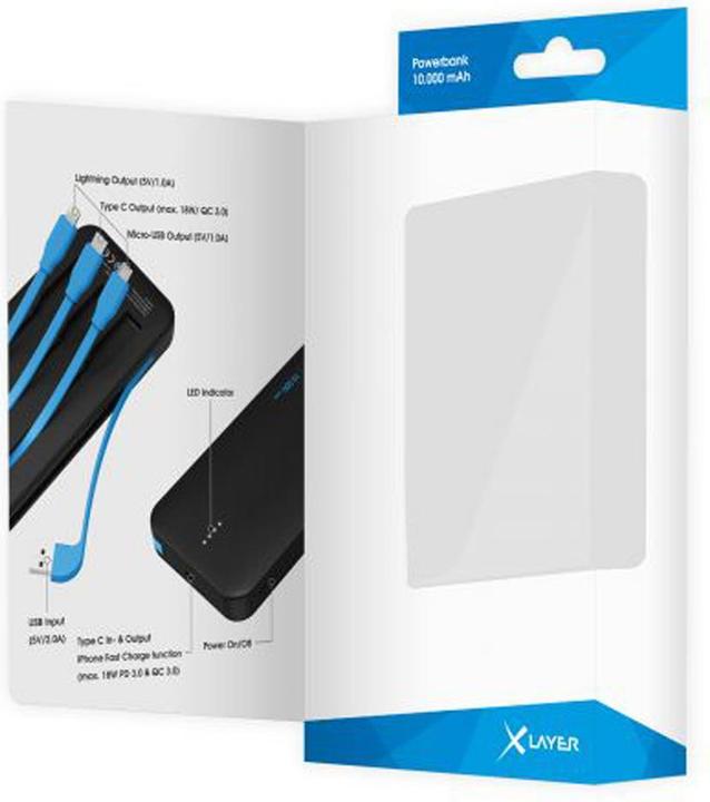 Immagine prodotto Xlayer Powerbank Plus AllinOne (10000 mAh, 18 W, 37 Wh)