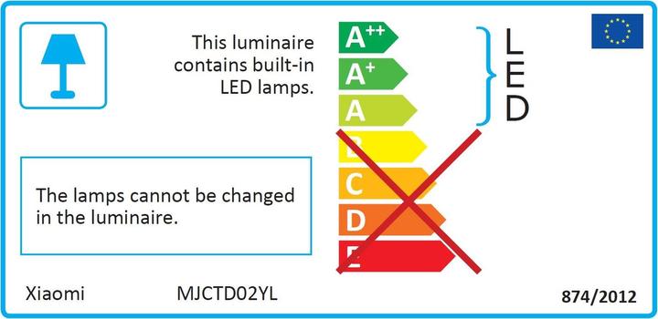 Energie-Label Xiaomi Mi Bedside Lamp 2 (400 lm)
