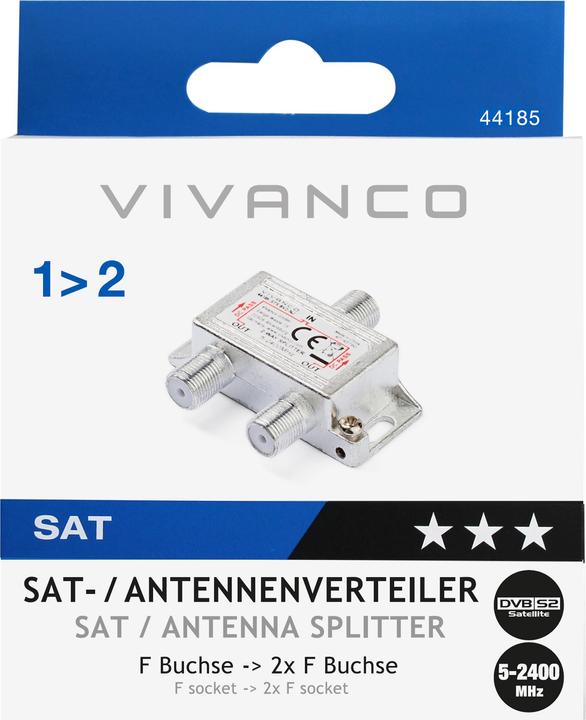 Actual product image Vivanco 44185 cable splitter/combiner Silver
