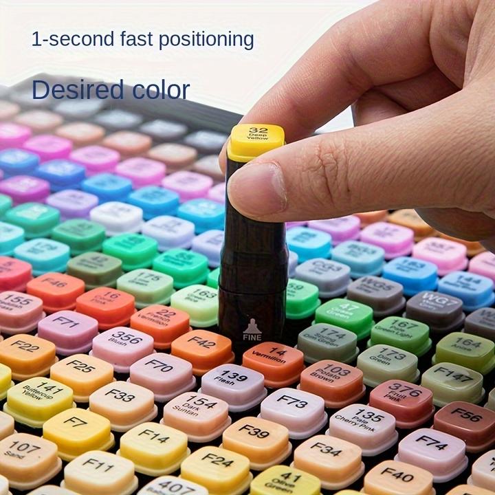 Produktbild PhoneLook Doppeltipp Permanentmarker Set zum Markieren und Ausmalen (80 Farben) (Schwarz)