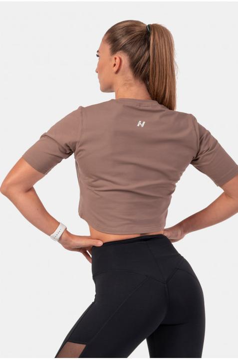 Actual product image Nebbia Minimalist Logo Crop Top 600 Brown (S)