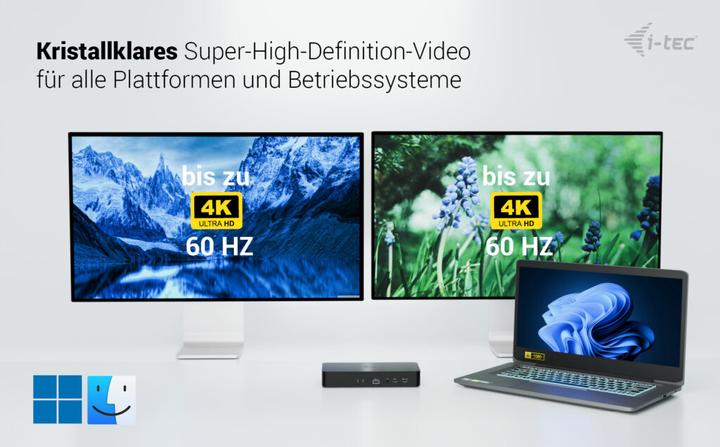 Image du produit i-tec USB-C/A Intelligent Dual DS+PD100W, universel (USB-C, 9 Ports)