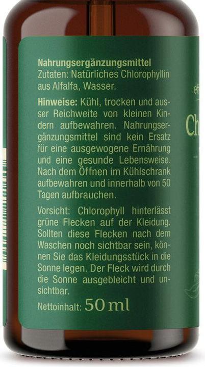 Nährwerte und Zutaten Effective Nature Chlorophyll (1 Stück, Flüssigkeit)