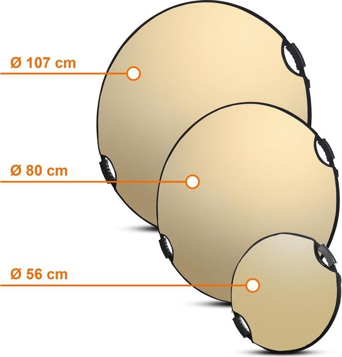 Actual product image Walimex pro Pro 5 in 1 Faltreflektor wavy comfort (Folding reflector, 80 cm)