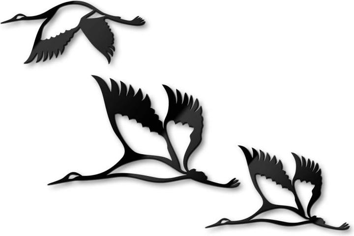 Image du produit Trenddeko Grues - Banc d'oiseaux 02 (38 x 22 cm, 30 x 16 cm, 50 x 29 cm)