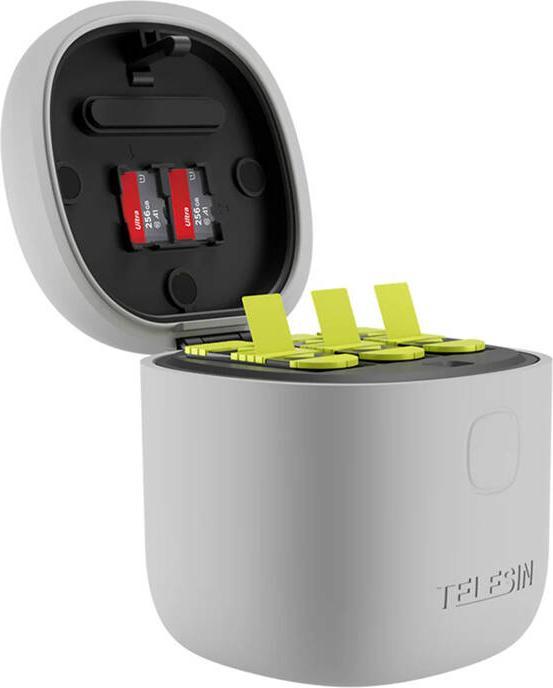 Immagine prodotto Telesin Allin box caricatore a tre canali + 3 batterie per GoPro Hero 12 / 11 / 10 / 9 (giallo) (Eroe 12, Eroe 9, Eroe 11, Eroe 10)