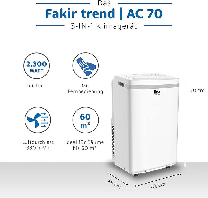 Produktbild Fakir AC 70 (25 m², 7000 BTU/h)