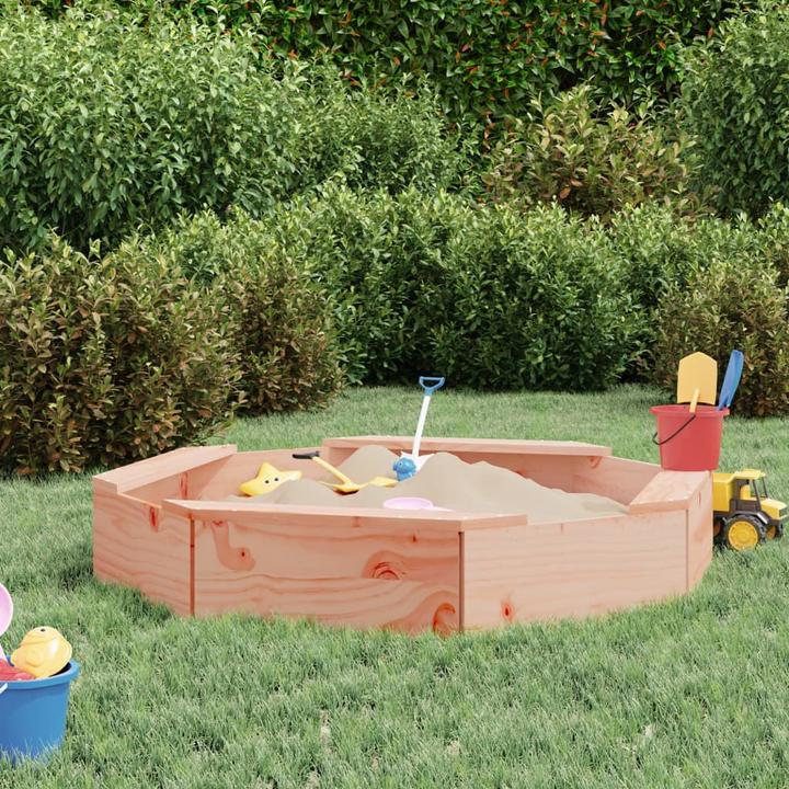 Actual product image VidaXL Sandkasten mit Sitzen Achteck Massivholz