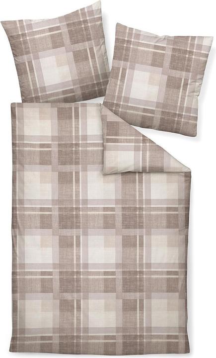 Actual product image Janine Fine fibre bed linen Davos 65159 natural mauve (Bedding set, 160x210 cm + 65x100 cm)