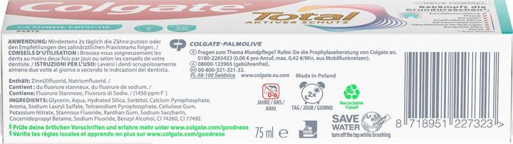 Nährwerte und Zutaten Colgate Total Plus Gesunde Frische (75 ml)