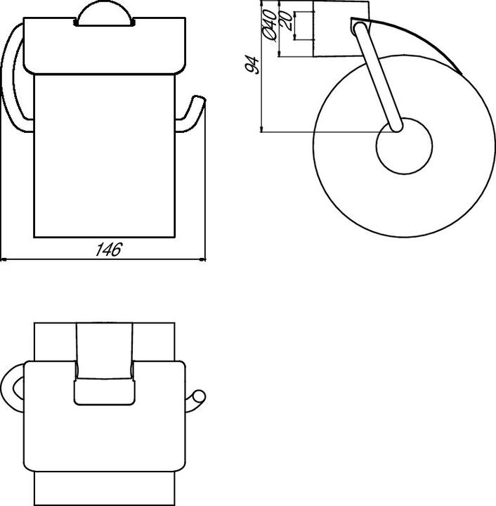 Produktbild Emco Papierhalter RONDO 2 mit Deckel chrom