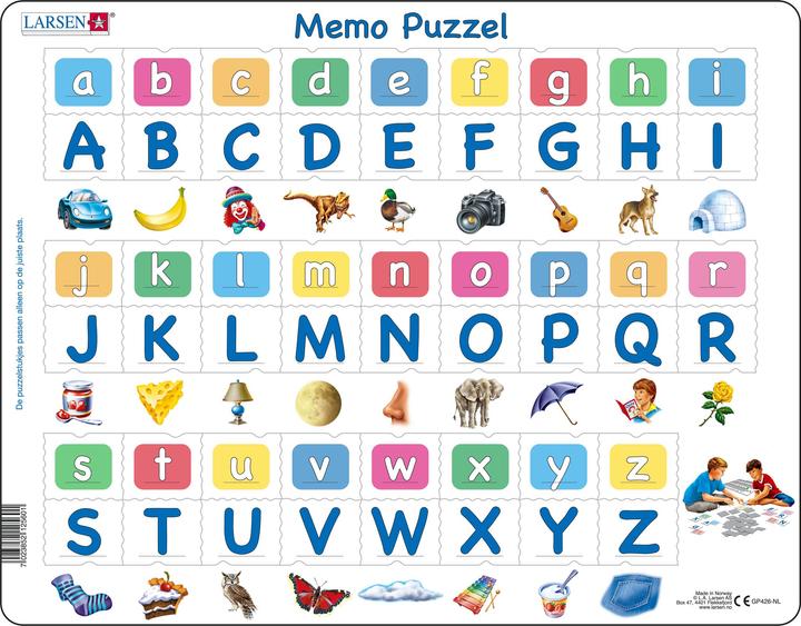 Actual product image Selecta Spielzeug Larsen Memo Puzzle Lesen lernen - Das Alphabet mit Bildern (52 pieces)