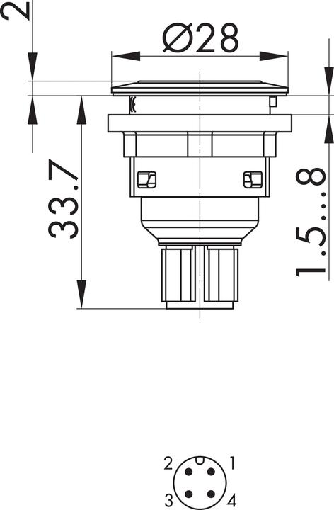 Actual product image Schlegel STOI C008 STOI C008 - Pushbutton with M12 connection 4-pin