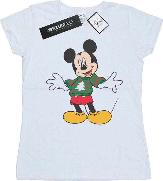 Disney Mickey Mouse Christmas Jumper Stroke TShirt (M)