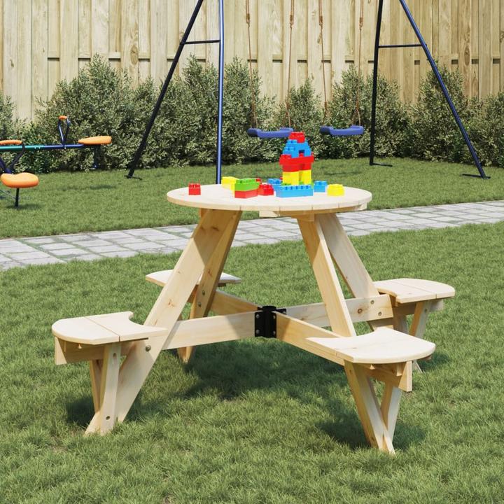 Actual product image VidaXL Picnic table for 4 children with round umbrella hole