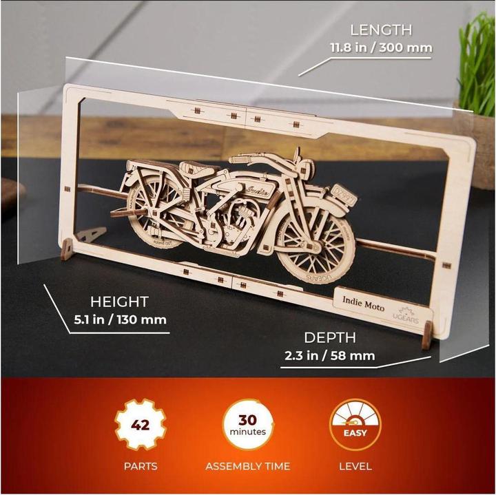 Produktbild Ugears 70194 Indie Moto 2.5D Puzzle - Indie Moto 2.5D Puzzle