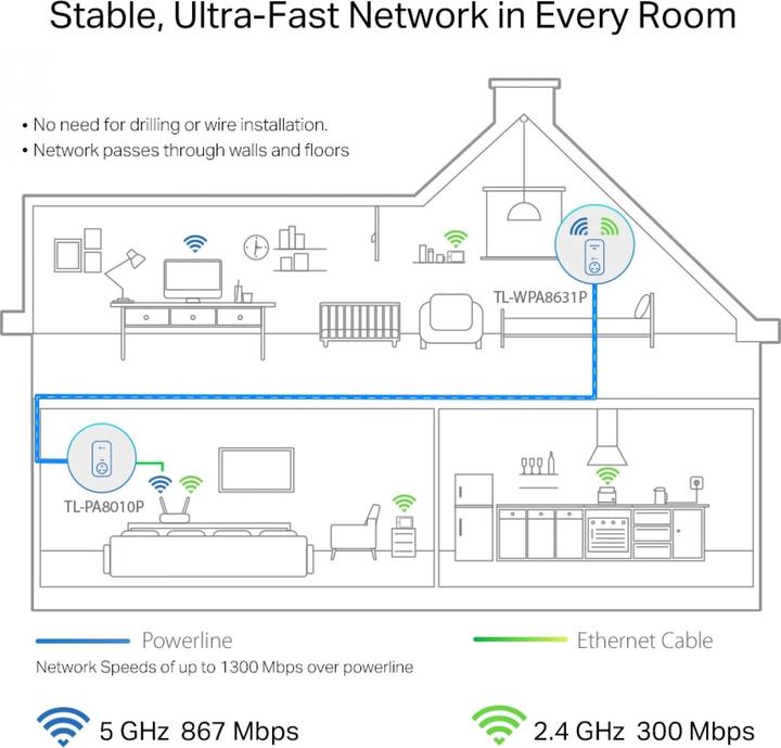 Actual product image TP-Link TL-WPA8631P Kit (300 Mbit/s)