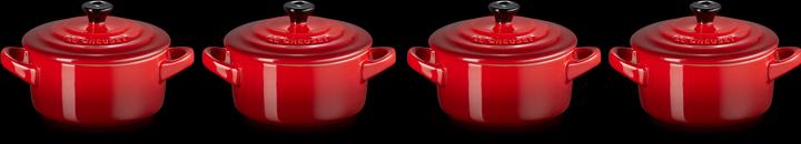 Actual product image Le Creuset Mini-Cocotte 4er Set "Cherry Red