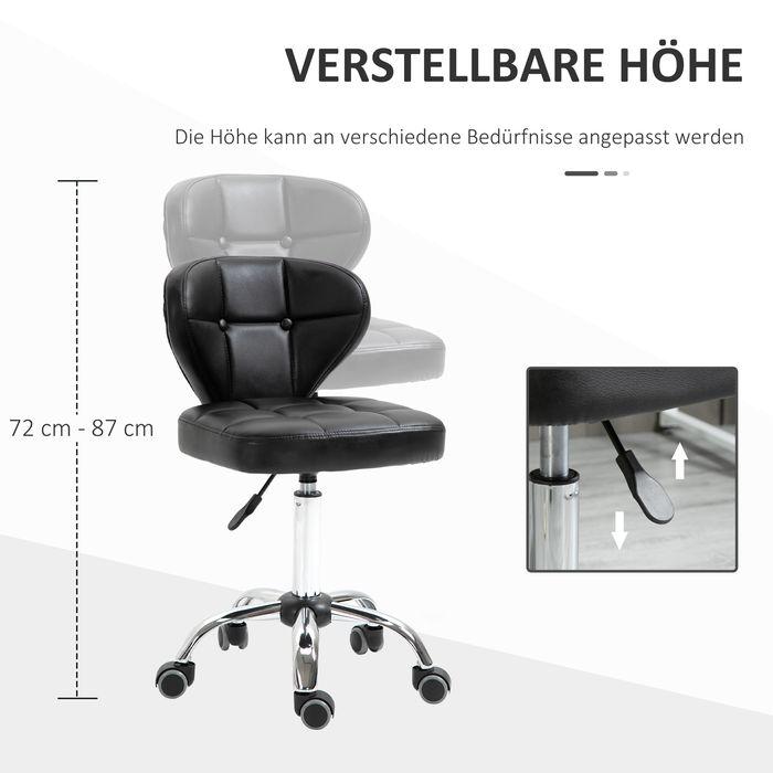 Image du produit Swisshandel24 Lot de 2 tabourets à roulettes avec dossier pivotant, réglables en hauteur 45 x 47 x 72-87 cm