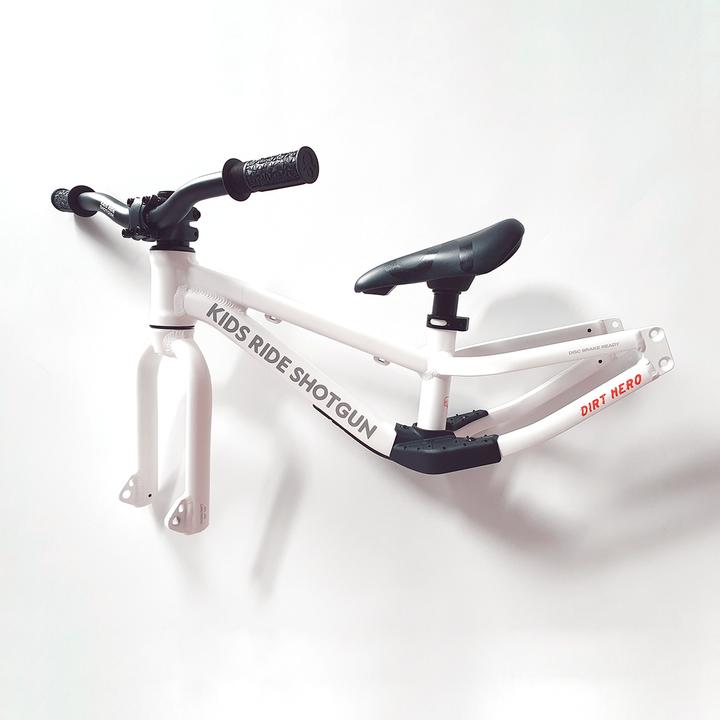 Actual product image Kids Ride Shotgun Dirt Hero wheel frame kit, 12"/14", white (14")