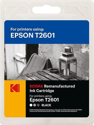 Produktbild Kodak 185E026001 EPSON T2601 XP Tinte black rebuilt 220Seiten Blister 10ml (BK)