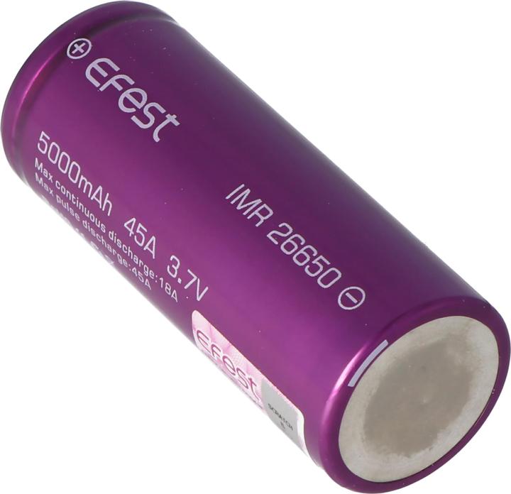 Image du produit Efest Batterie rechargeable Purple IMR26650, non protégée (1 pcs, 26650, 5000 mAh)