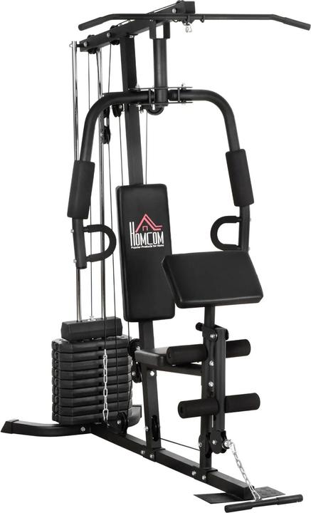 Image du produit Swisshandel24 Station de musculation avec bloc de poids de 45 kg 180x108x200cm acier noir