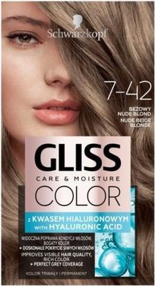 Schwarzkopf Gliss Color Care & Moisture Permanent Hair Dye 7-42 Beige Nudeond (7-42 Beige Nudeond)