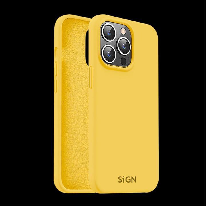 Image du produit SIGN Étui en silicone liquide pour iPhone 15 Pro Max - Jaune (Apple iPhone 15 Pro Max)