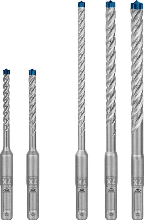 Bosch Professional Zubehör EXPERT SDS plus-7X Hammerbohrer-Set, 5/6/6/8/10 mm, 5-tlg. (5.0 mm, 6.0 mm, 10.0 mm, Ø 8.0 mm)