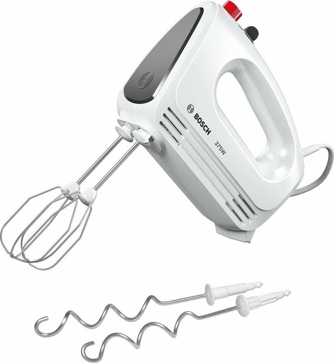 Actual product image Bosch Hausgeräte Hand Mixer MFQ22100 CleverMixx 375 W, Number of speeds 4, Turbo mode, White/Dark Grey (375 W)