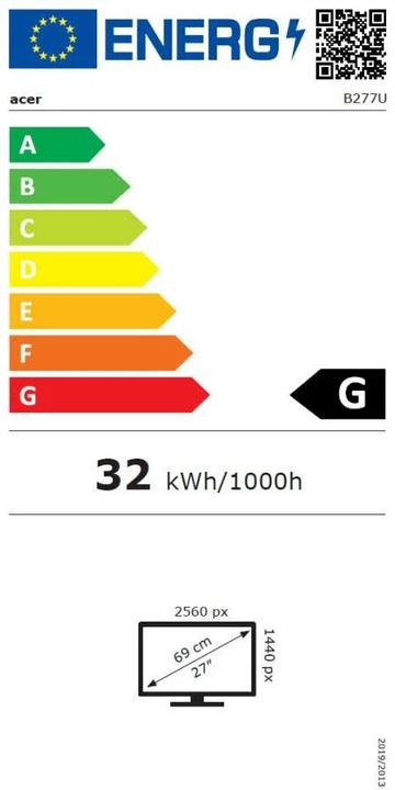 Energie-Label Acer Vero B7 B277U (2560 x 1440 Pixel, 27")