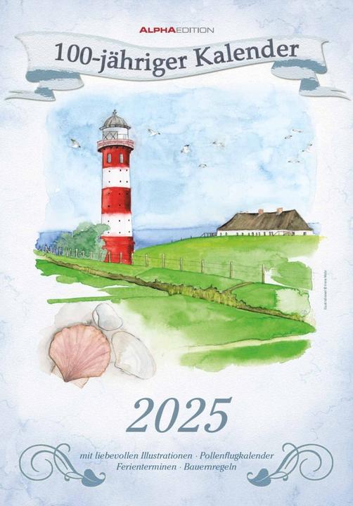 Produktbild Alpha Edition 100-Jähriger Kalender 2025 Wandkalender, 23,7x34cm, Bildkalender mit (Harter Einband, Deutsch)