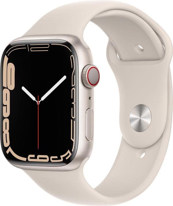 Immagine prodotto Apple Watch Series 7 GPS + Cellular 45mm Starlight Aluminium Case with Starlight Sport Band Regular (38 mm)