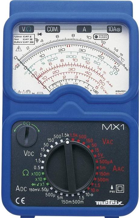 Metrix Hand-Multimeter analog MX1 Kal (CAT II 1000V, CAT III 600V)