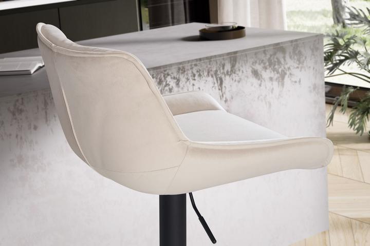 Image du produit FineBuy Tabouret de cuisine Tabouret de velours Tabouret de bistrot pivotant Chaise de bar moderne
