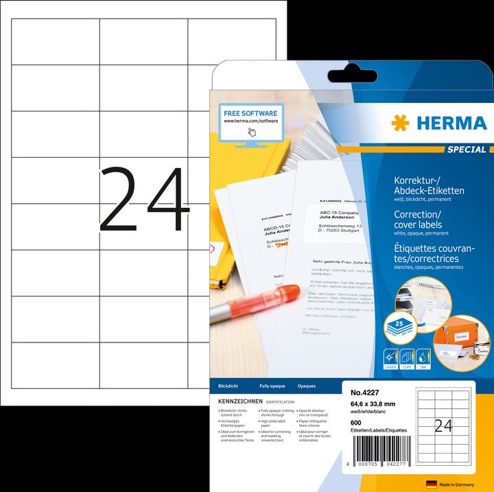Produktbild HERMA Korrektur- und Abdeck-Etiketten A4
