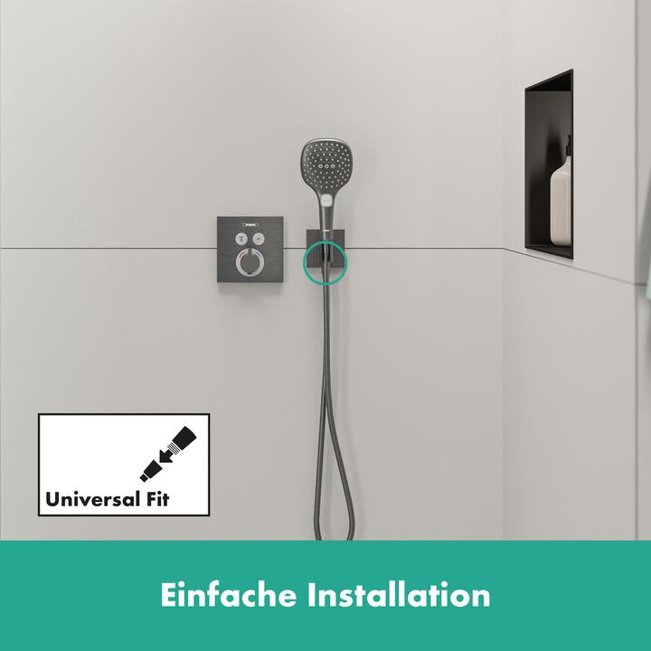 Produktbild hansgrohe HG Wandanschluss FixFit E mit Brausehalter brushed black