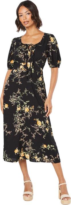 Immagine prodotto Dorothy Perkins Donna/Ladies Vestito midi floreale con doppia cravatta sul davanti (44 D)